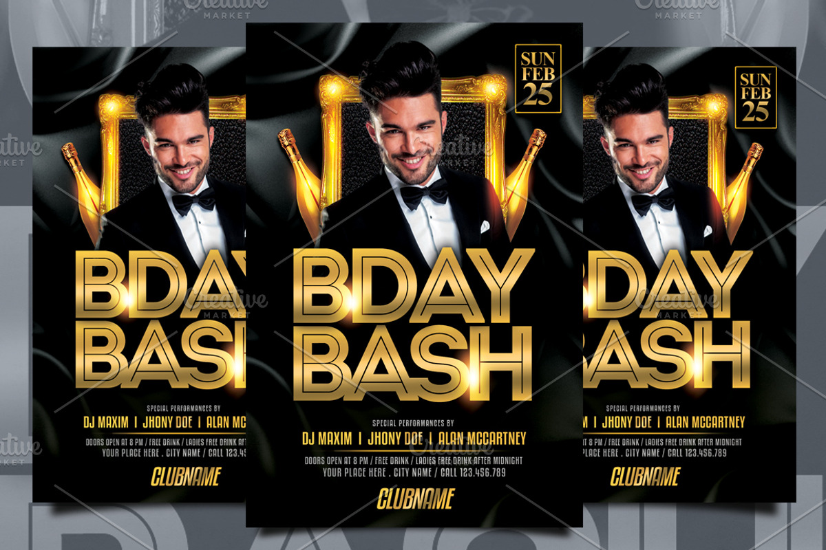 Birthday Bash Flyer, a Flyer Template by AyumaDesign (Photo 1 of 2)