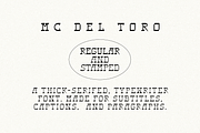 MC Del Toro - Regular and Stamped, a Slab Serif Font by McLetters (Thumbnail 1 of 8)