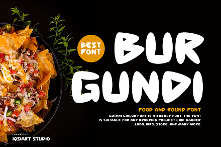 Burgundi - Food Font, a Sans Serif Font by Iqsiart Studio