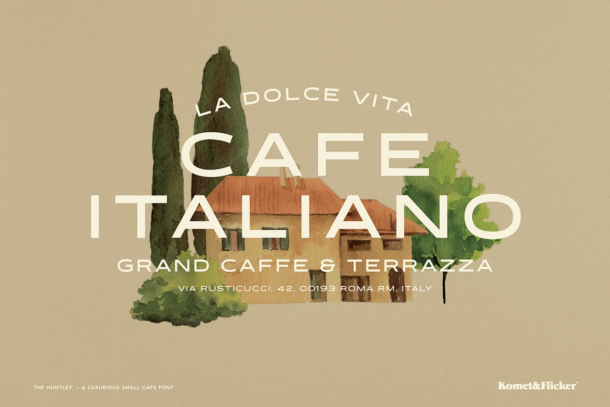 The Huntley – A Luxurious Font, a Sans Serif Font by Komet & Flicker (Photo 2 of 15)