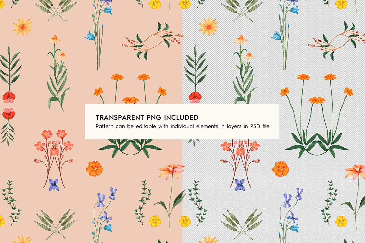 Floret Wildflower Pattern, a Pattern Graphic by Manimanisa (Photo 7 of 10)