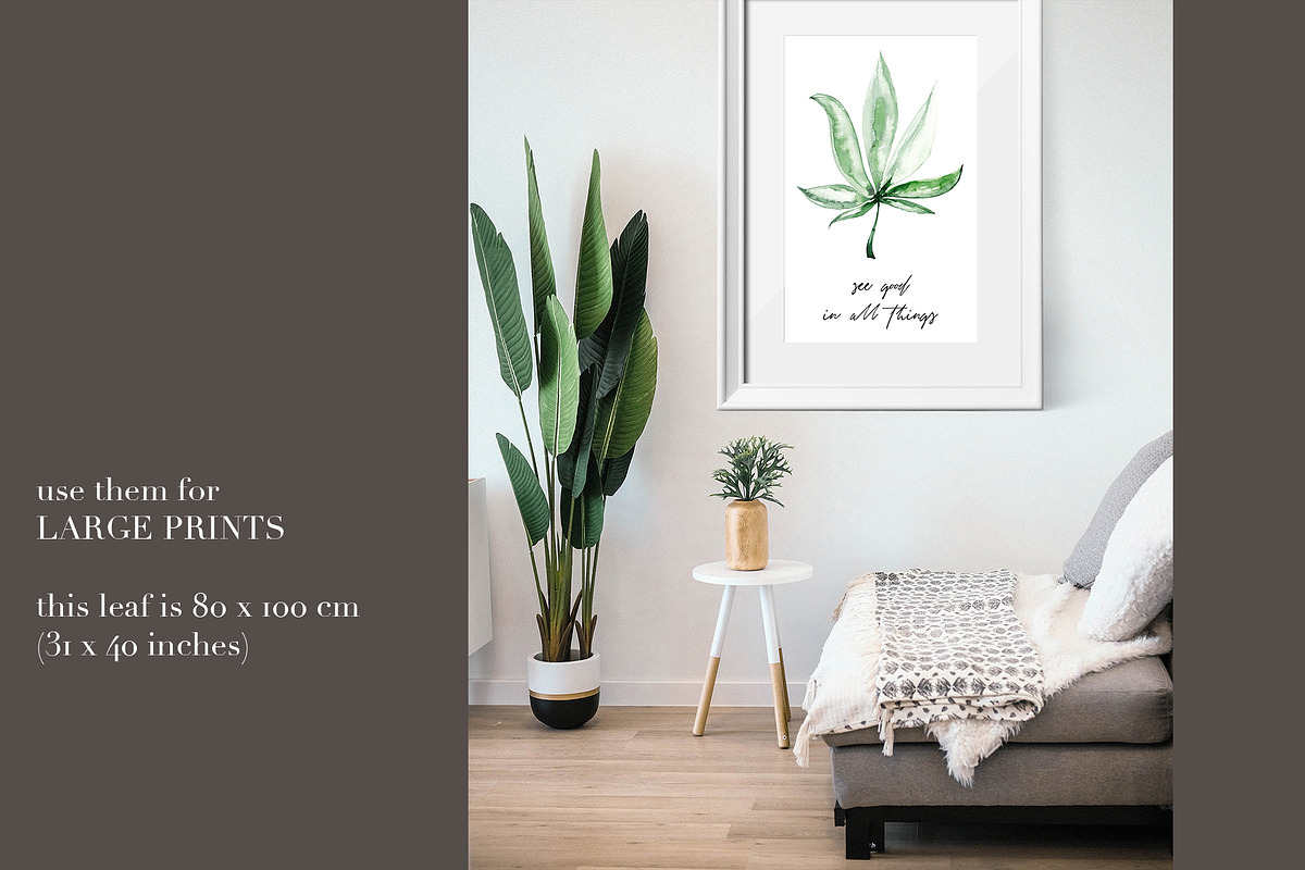 XL files - Watercolor Cannabis Set, an Object Graphic by Jeanina Vlad (Photo 11 of 17)