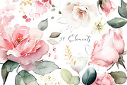 Pink Watercolor roses, a Decorative Illustration by Lisima (Thumbnail 8 of 9)