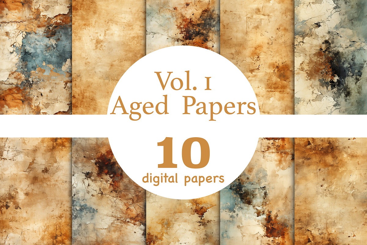 Aged Paper Textures | Old Worn Paper, a Pattern Graphic by GlamArtZhanna (Photo 1 of 3)
