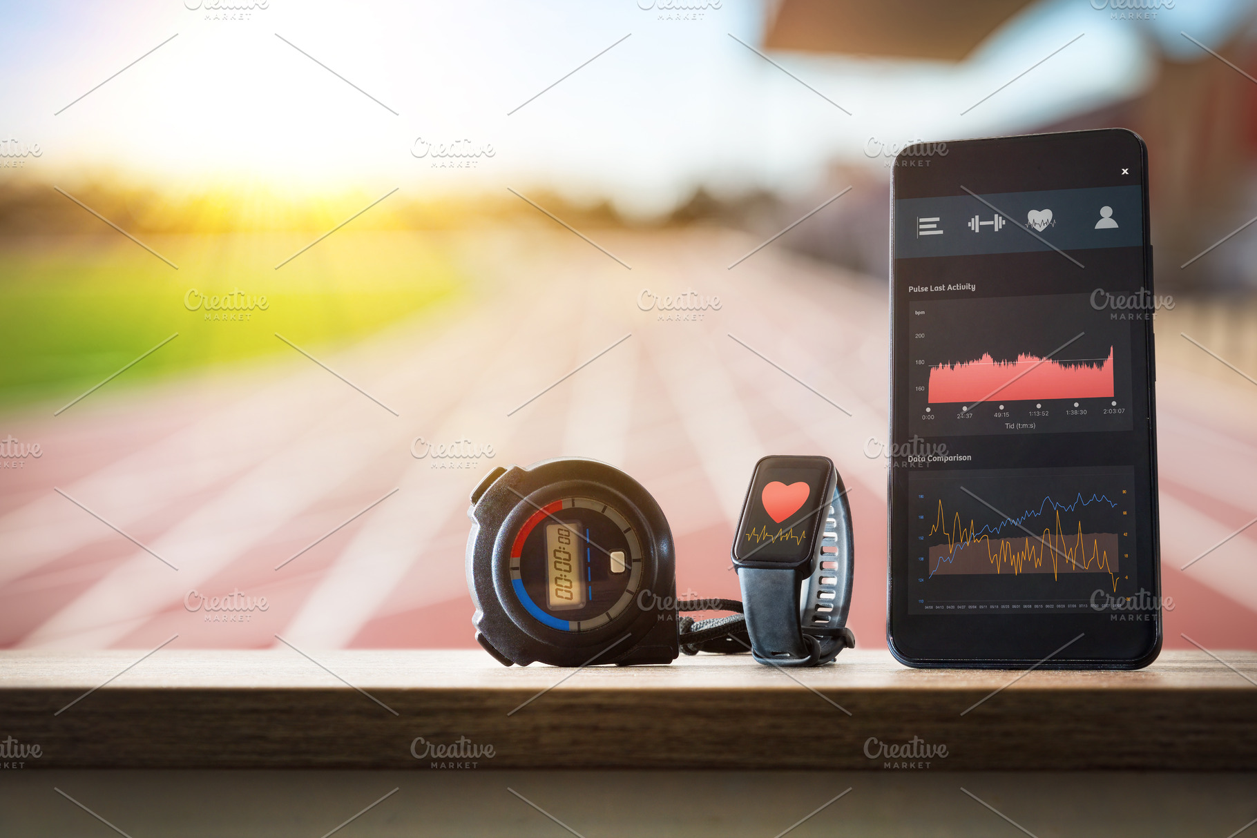 Concept of using technology in running training on athletic trac, a Sports & Recreation Photo by Davizro's Market