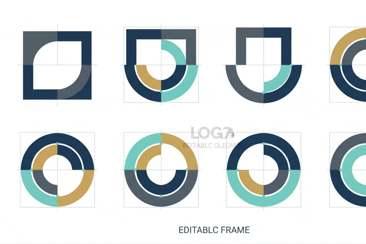24 Minimal Geometric Logo Frames, an Emoji Icon by adenpinkstore (Photo 4 of 12)