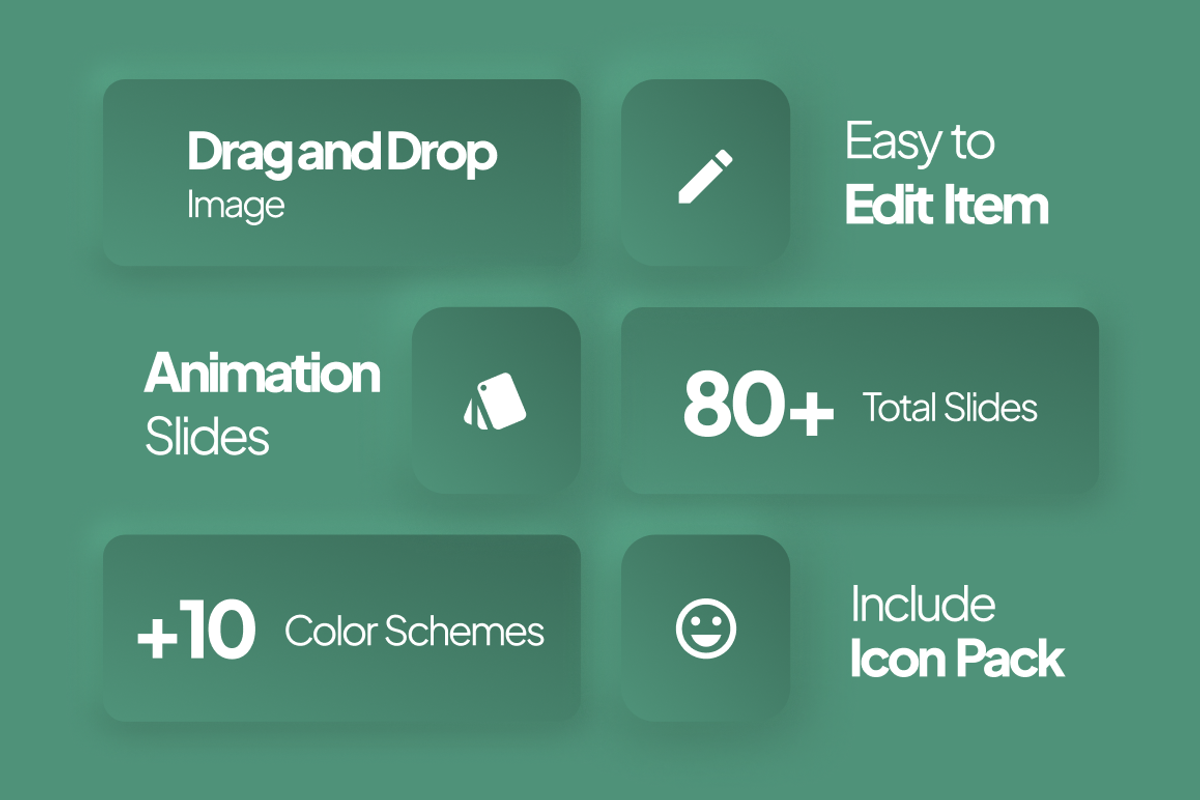 Neumorph Green PowerPoint Template, a Presentation Template by Brandearth RRGraph (Photo 2 of 7)