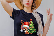 Baby Deer Christmas Sublimation Clip, an Illustration by SVGArt (Thumbnail 3 of 8)