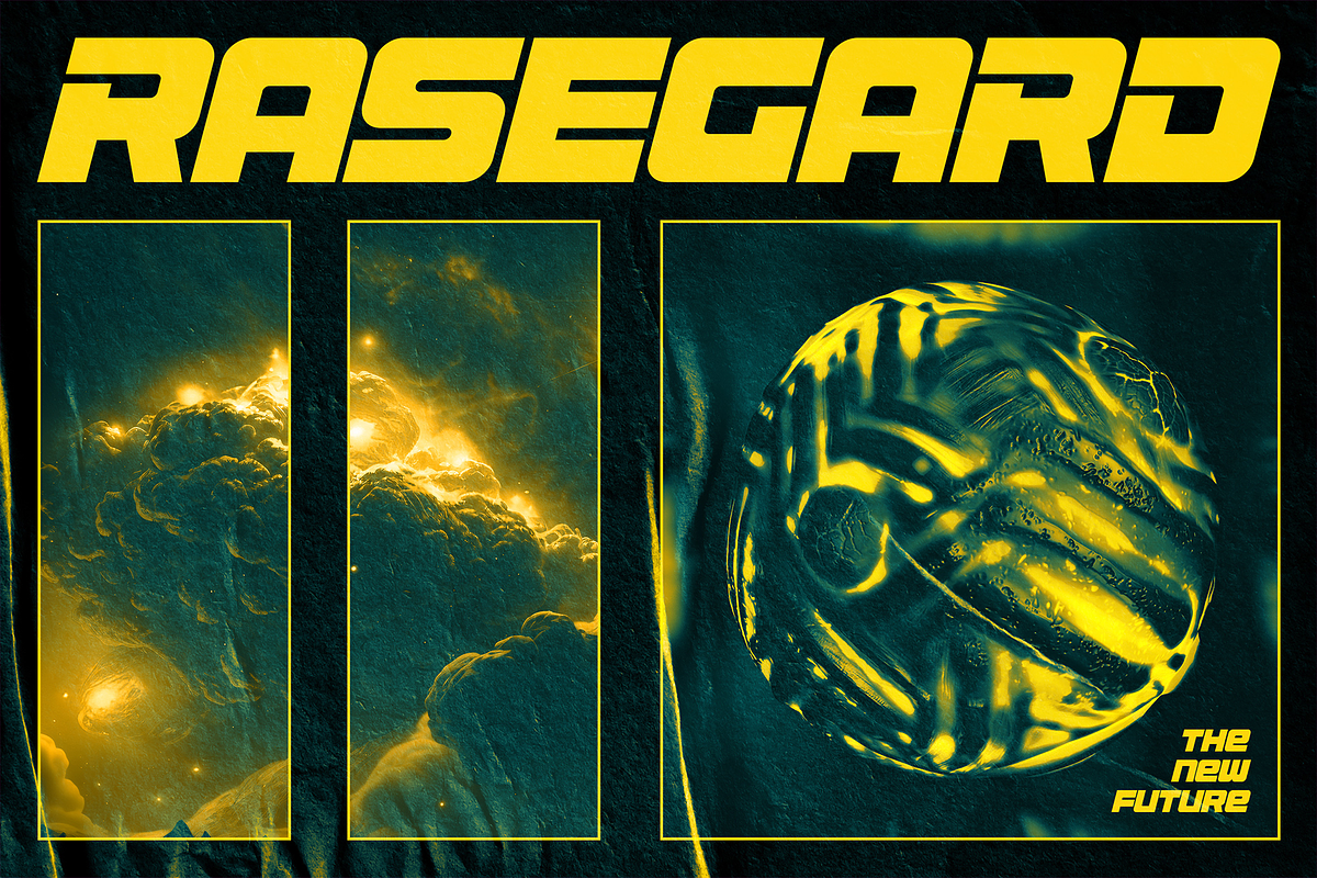 Rasegard - Futuristic Bold Fonts, a Sans Serif Font by Konstantine Studio (Photo 1 of 3)