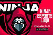 Ninja Esports Logo Templates, a Branding & Logo Template by kidzdsgn (Thumbnail 1 of 4)