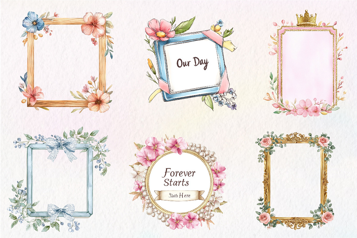 Wedding Photo Frames Clipart, an Illustration by CreationArt (Photo 8 of 9)