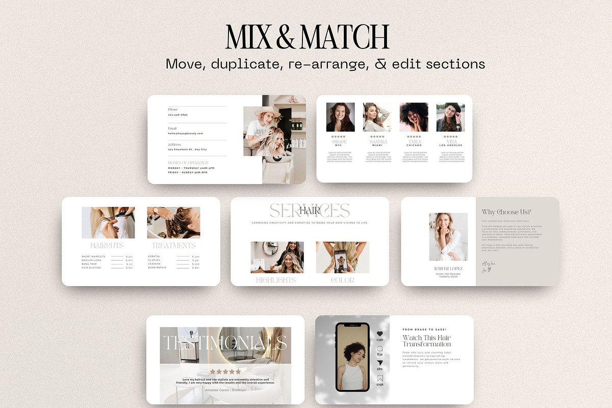 Hair Website Template for Salons and Hairstylists preview 4