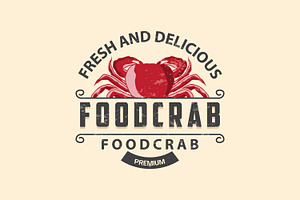 Simple crab logo design vector retro, a Branding & Logo Template by Maylianaw28