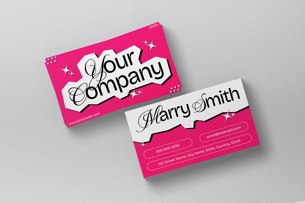 Pink Business Card, a Business Card Template by graphicook (Photo 3 of 3)