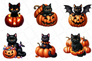 Black Cat in Pumpkin Halloween, an Illustration by DreamPrint404 (Thumbnail 2 of 4)