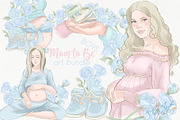 Mother to be PNG Clip Art Pregnancy, a Decorative Illustration by RivusArt (Thumbnail 1 of 9)