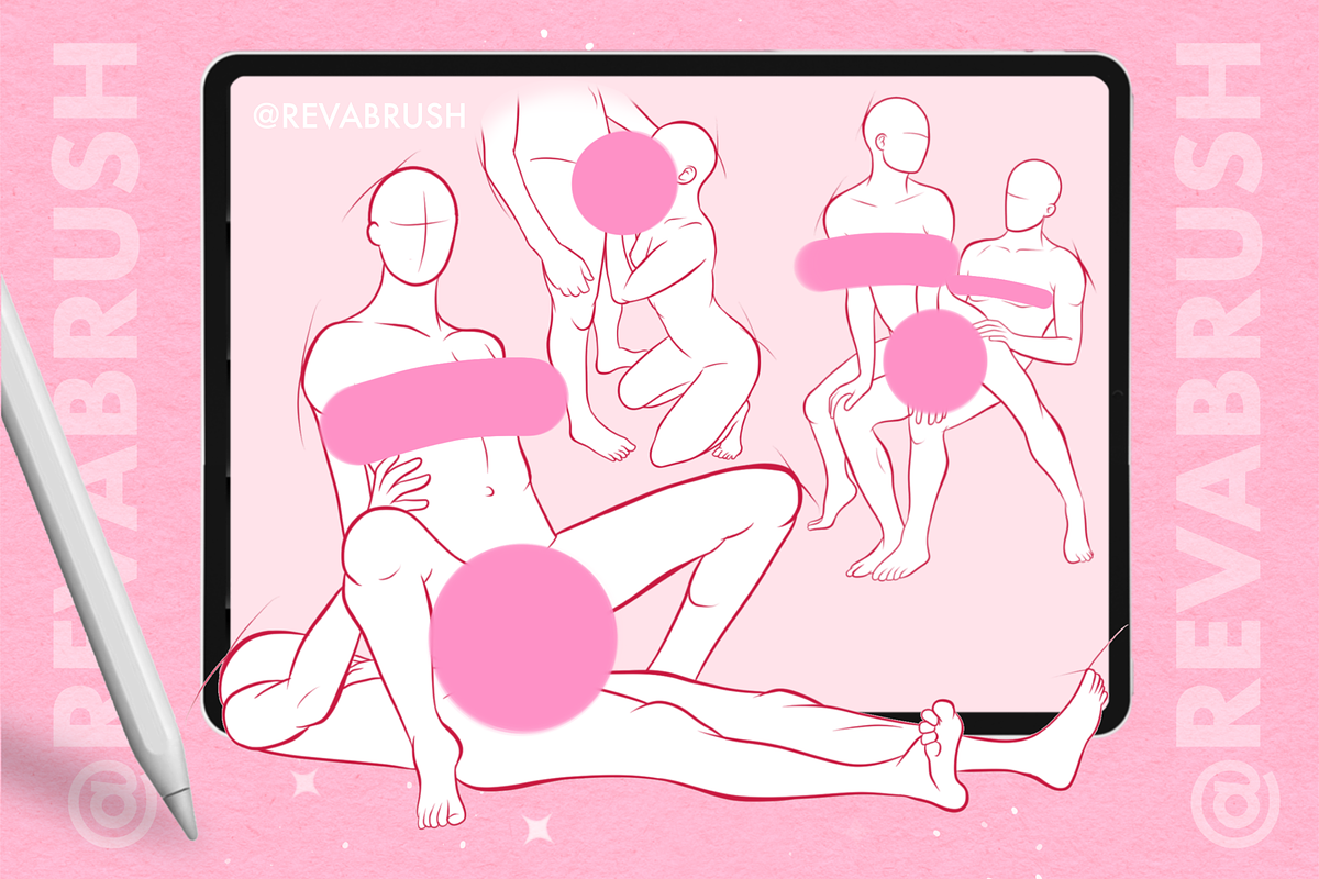 Procreate Love Pose Couple Brushes, a Brush Add-On by Revabrush (Photo 4 of 4)