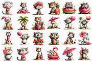 Whimsical Summer Cats Clipart, an Illustration by Craft Nest (Thumbnail 6 of 12)