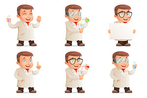 Retro 3d Scientist Young Cute Test-t