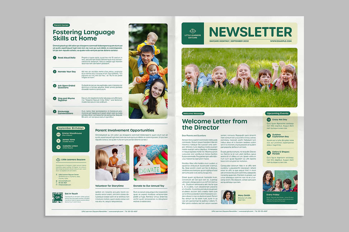 Daycare Newsletter Template, a Brochure Template by BrandPacks