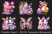 Pink Easter Gingham Clipart, an Illustration by RobertsArt (Thumbnail 7 of 7)