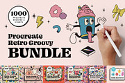 Procreate Retro Groovy Bundle, a Brush Add-On by Pencil Twist (Thumbnail 1 of 13)
