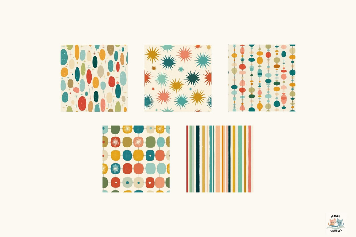 Mid Century Pop Modern Digital Paper, a Texture Illustration by Seaside Whiskers (Photo 5 of 6)