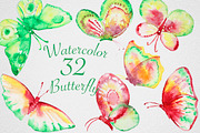 Watercolor Butterfly Set #2, an Object Graphic by IvanFet (Thumbnail 2 of 6)