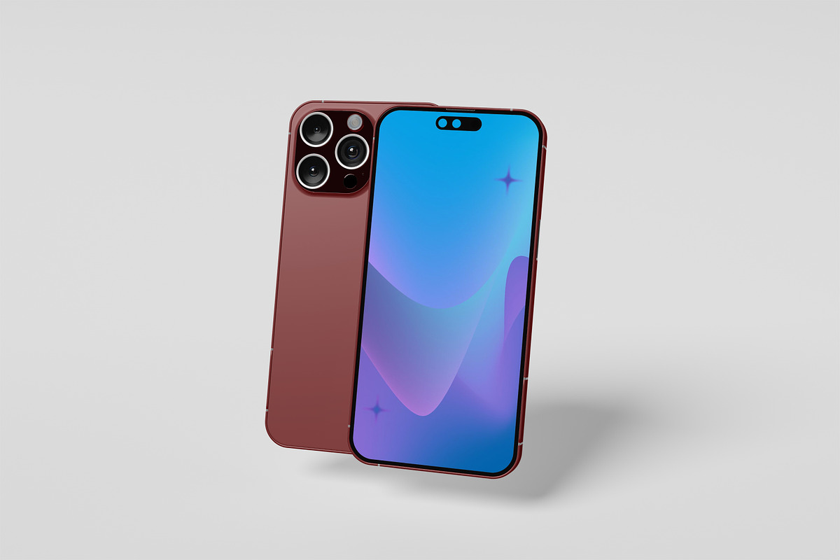 iphone 15 pro, an iPhone Mockup by kebunmockup (Photo 2 of 5)