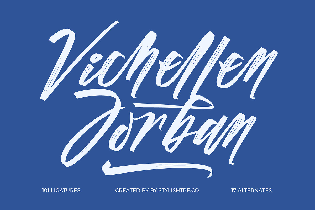 Vichellen Jordan Modern Brush Font, a Script Font by stylishtype.co (Photo 1 of 20)