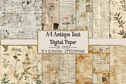 A4 Antique Text Digital Paper, a Texture Illustration by DreamPrint404 (Thumbnail 1 of 5)