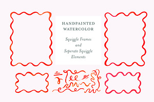Bright Red Squiggle Frames Elements, a Decorative Illustration by Lavender And Sea