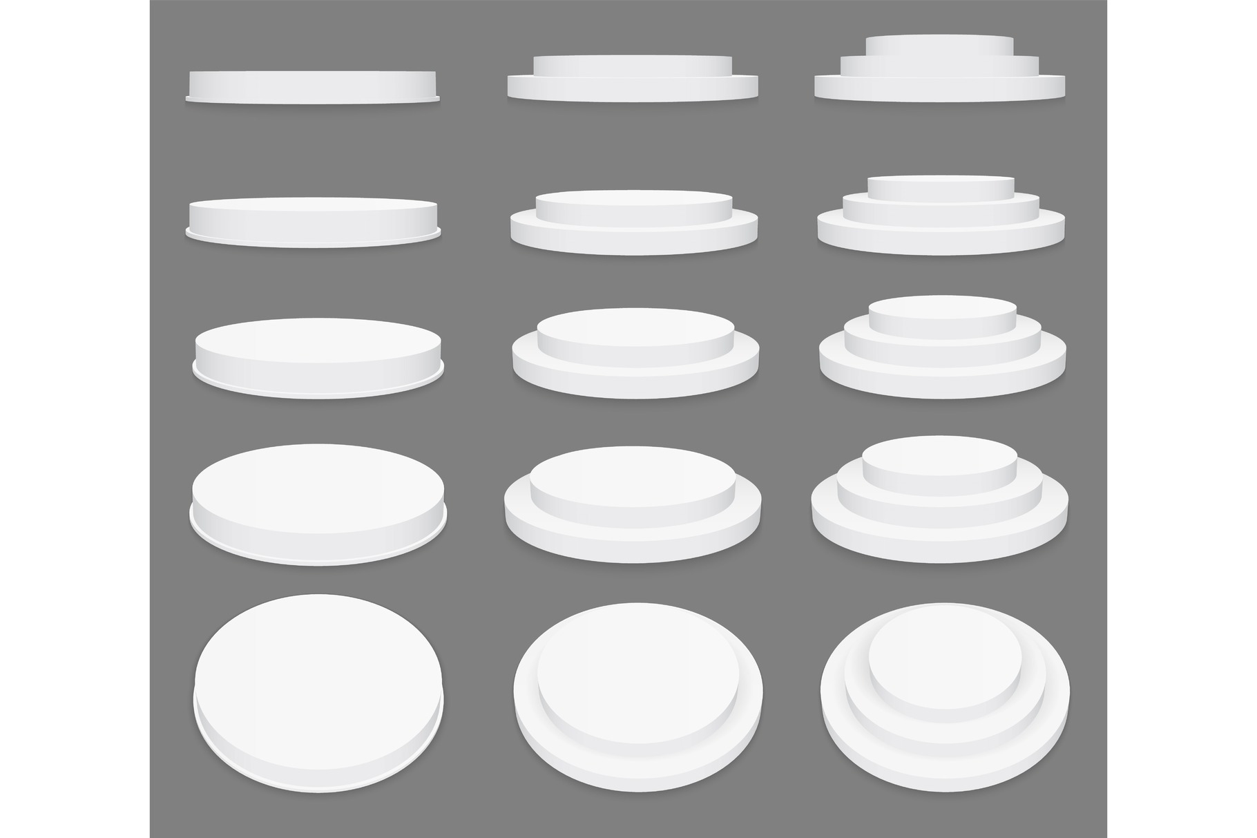 Round Stage Podium Pedestal Set by Happy Vector  Creative Market