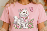 Cute Floral Cat Butterfly PNG, an Object Illustration by DreamCafeArt (Thumbnail 4 of 6)