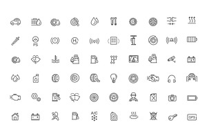 Auto Repair Service Web Icon Set, an Outline Icon by Tettygreen