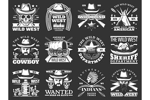 Cowboys, Skulls, Sheriff. Wild West