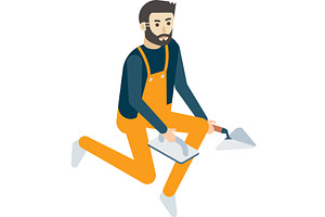 Painter vector plasterer icon, a Person Illustration by SiberianArt