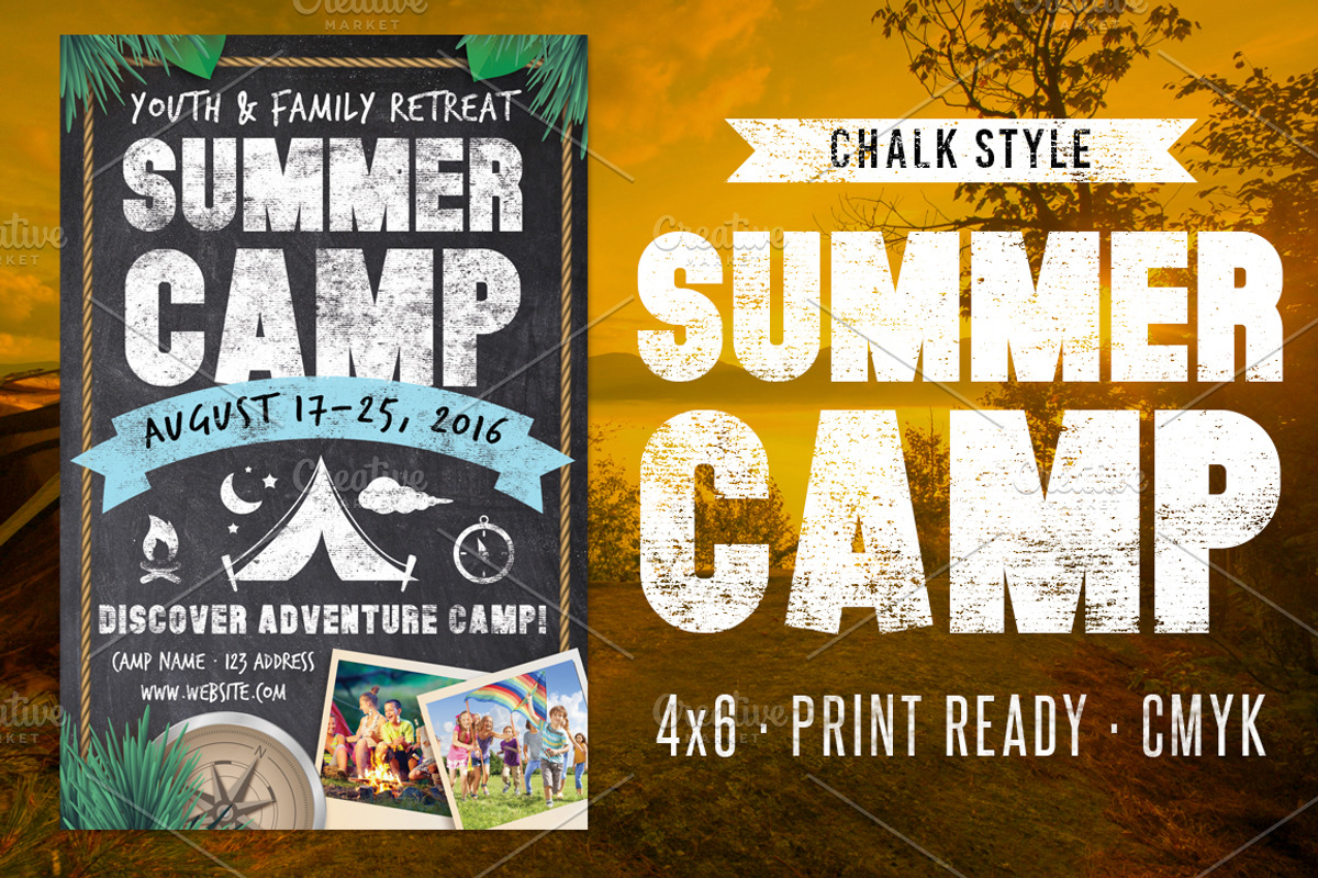 Chalk Summer Camp Flyer, a Flyer Template by SkyvaraSupply (Photo 1 of 2)