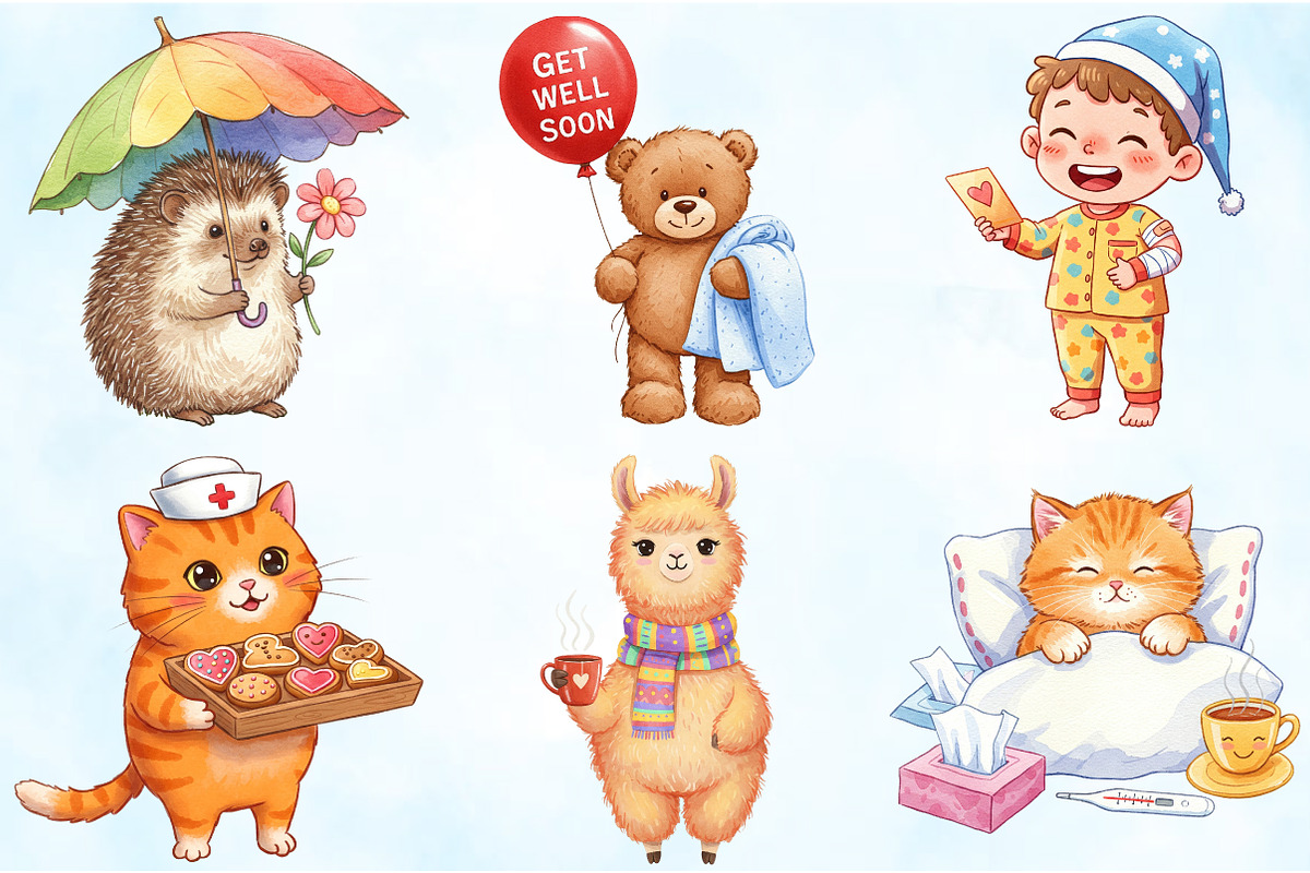 Get Well Soon Clipart, an Illustration by Craft Nest (Photo 3 of 5)