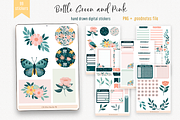 Floral Digital stickers Bottle Green, an Illustration by Oh Mia Studio (Thumbnail 1 of 3)