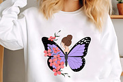 Woman with butterfly wings and flowe, an Illustration by CrexoraLab (Thumbnail 2 of 4)
