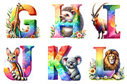 Watercolor Animal Alphabet Clipart, an Illustration by CraftArtStudio (Thumbnail 3 of 6)