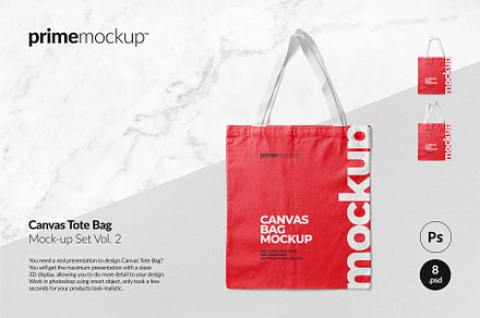 Canvas Tote Bag Mockup Set Vol.2
