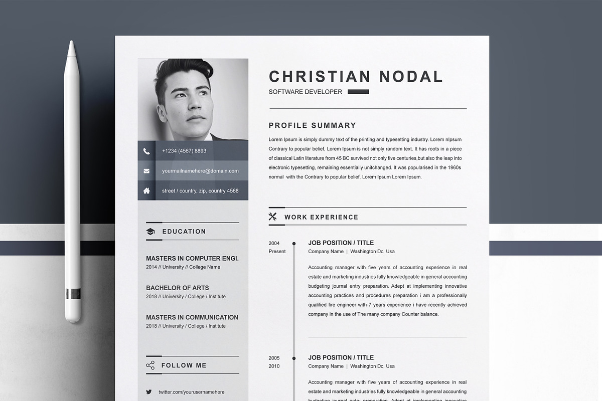 Resume Template, a Resume Template by ResumeInventor (Photo 1 of 6)