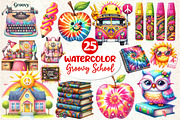 Groovy School Sublimation Clipart, an Illustration by Dream Creation (Thumbnail 1 of 5)