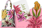 Lily Clipart PNGs, Spring Lilies, a Decorative Illustration by SLS Lines (Thumbnail 4 of 6)