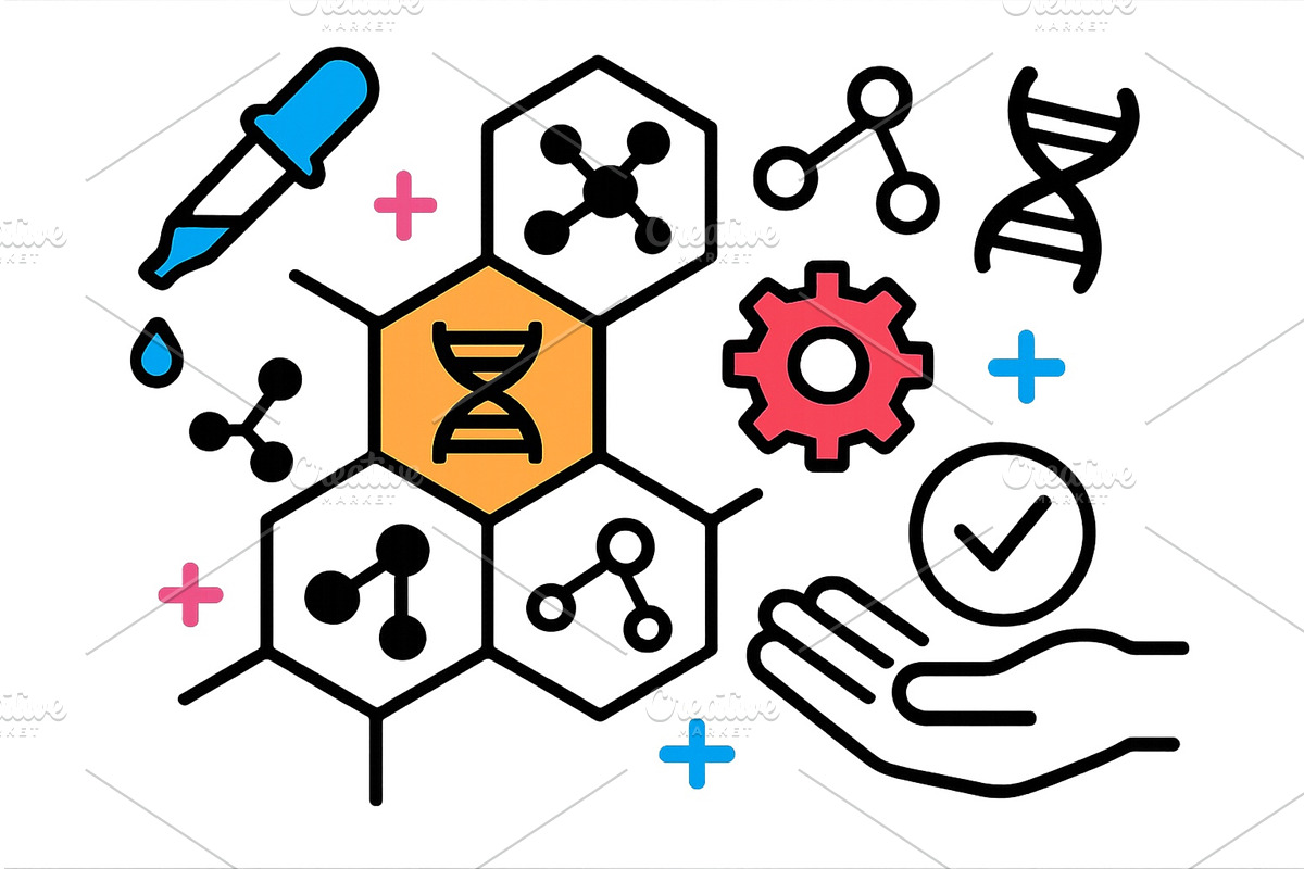 Vector illustration of molecular, an Illustration by ZinetroN