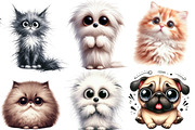 Funny Scary Dog and Cat Clipart, an Illustration by Designworld (Thumbnail 4 of 4)