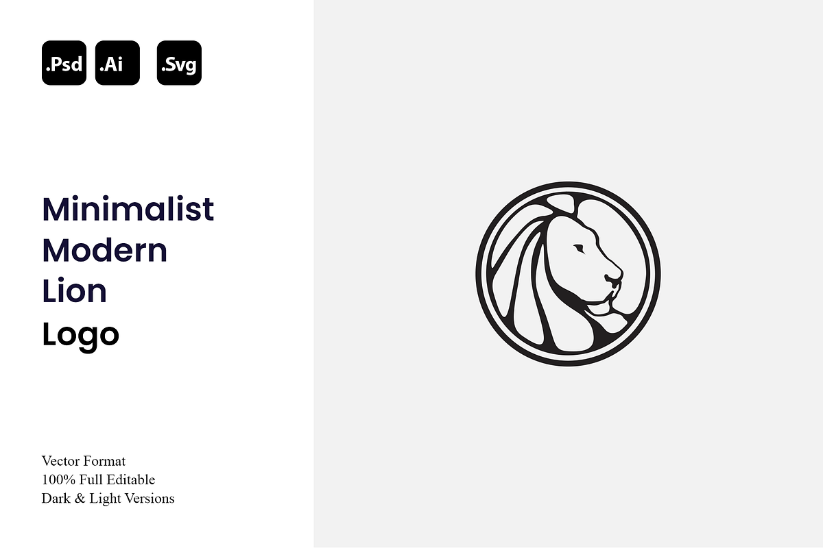 Minimalist Modern Lion Logo, a Branding & Logo Template by Luxury Logos (Photo 1 of 4)