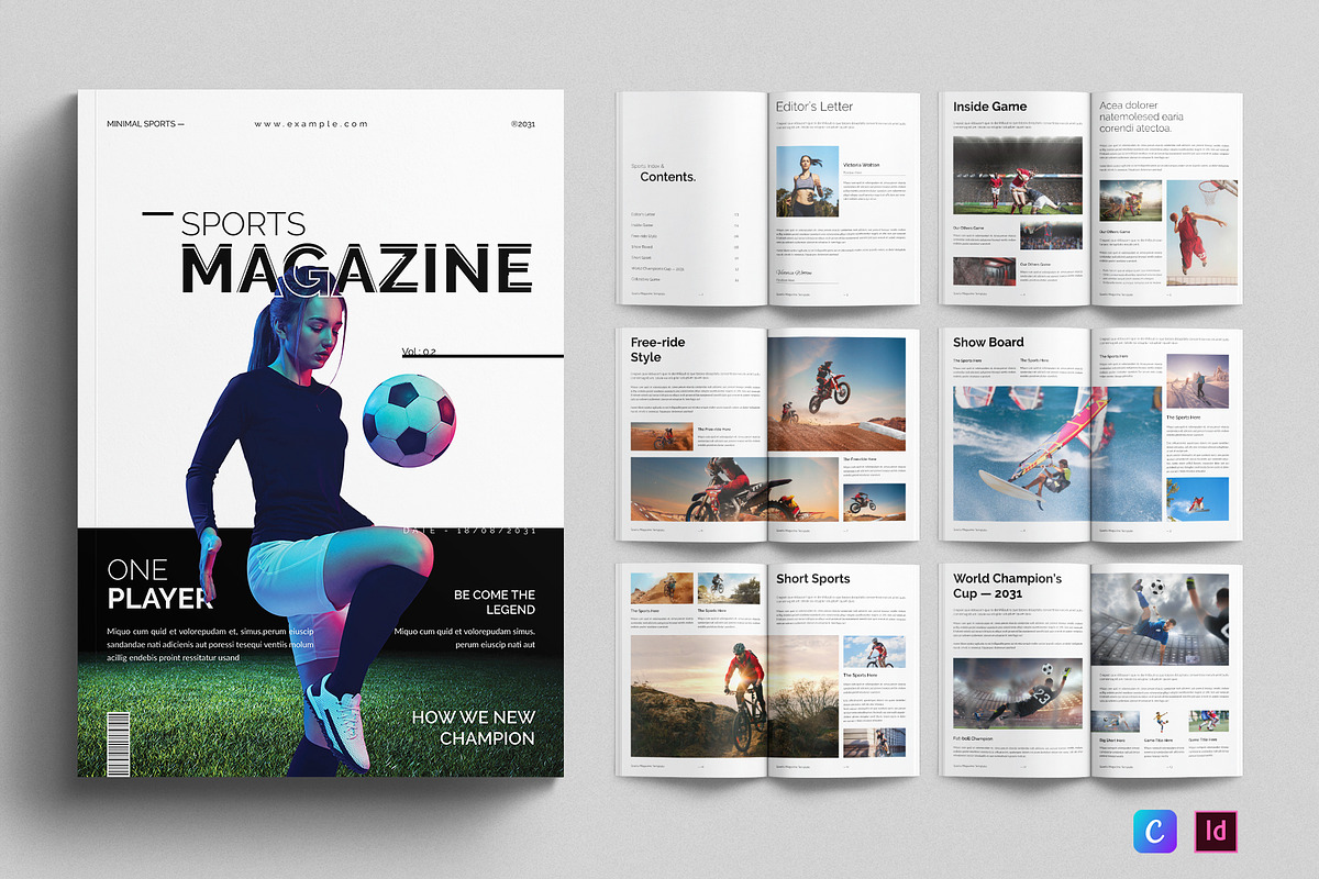 Sports Magazine Template, a Magazine Template by E-Type (Photo 1 of 7)